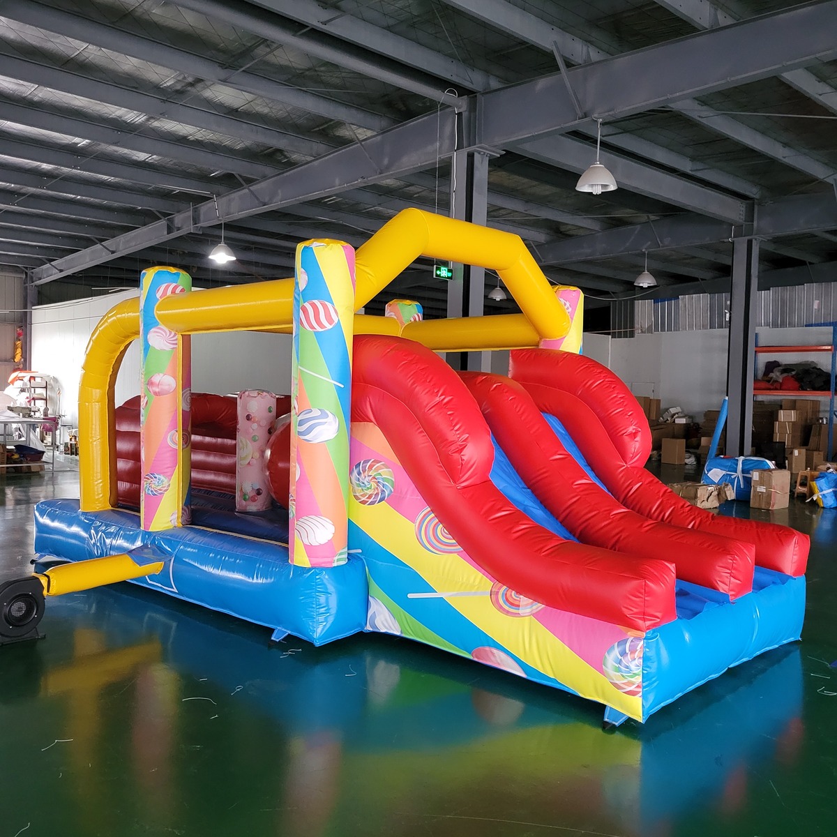 Kids Outdoor Inflatable - 業務用PVCターポリン製子供用インフレータブルキャッスルトランポリンスライドコンボ屋外プレイセンター