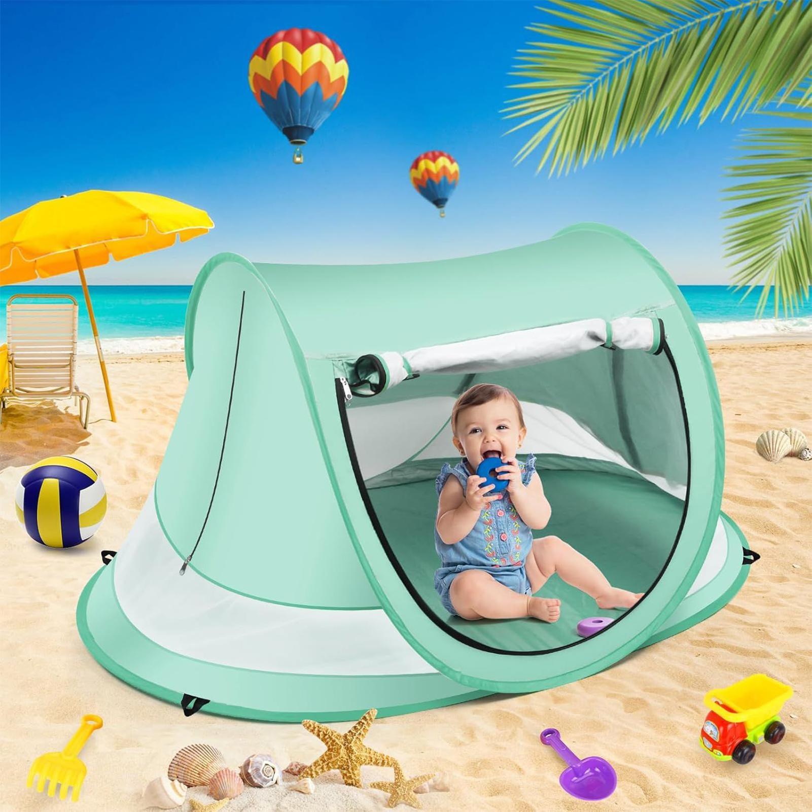 Kids Outdoor Tent - 幼児用ビーチテント 屋外ベビーシェード UVカット 折りたたみ式ベビーポップアップドームテント 休暇 キャンプ