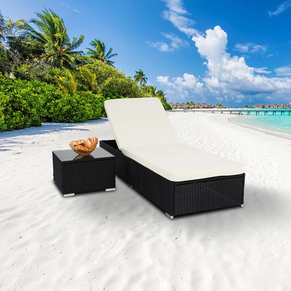 Kids Outdoor Lounger Chair - 庭用パティオ家具 調節可能なPEラタン製ウィッカーチェア ラウンジチェア サンベッド