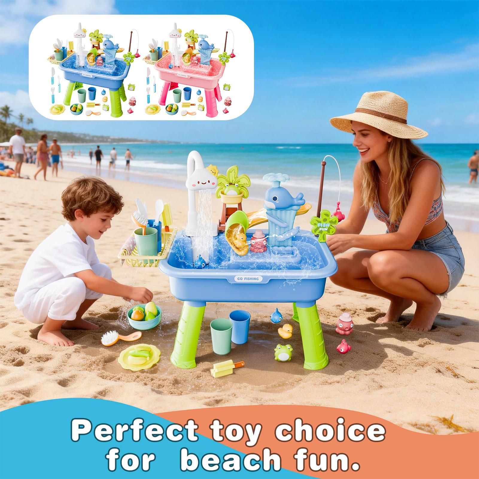 Kids Outdoor Play Table - 子供用キッチンおもちゃ 電動で楽しい水遊び 取り外し可能なテーブル脚 実践能力を高める 誕生日パーティー用の家庭用ギフト