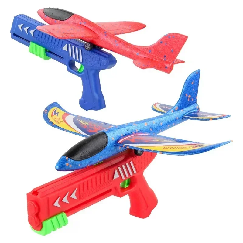 Kids Outdoor Xmas Gifts - 子供用フォーム飛行機おもちゃ銃,男の子用ランチャー,アウトドアスポーツ,カタパルトゲーム,子供,女の子,誕生日,クリスマスプレゼント,24 cm, 34cm