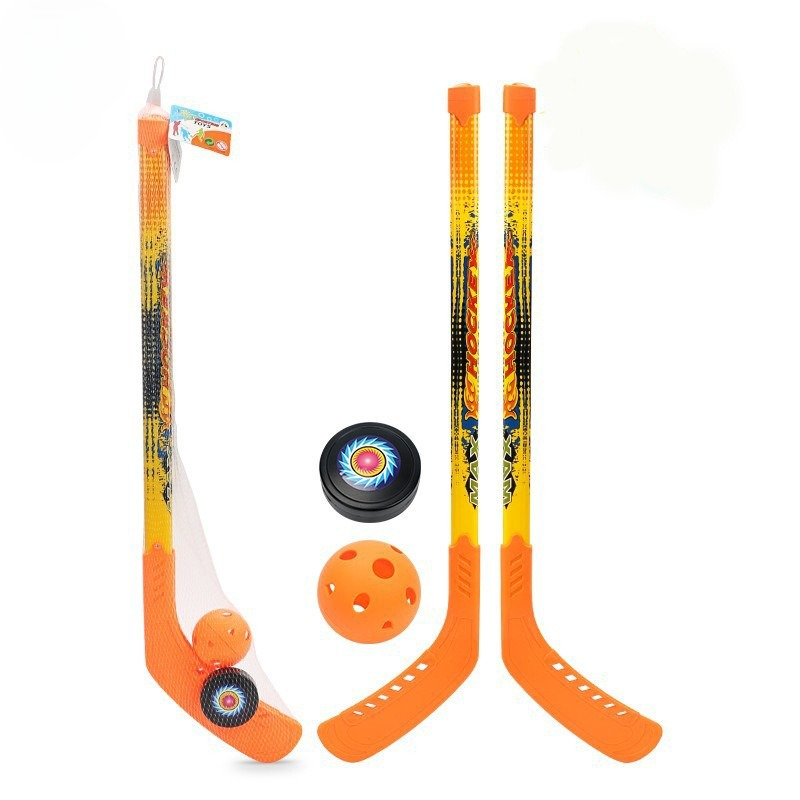Kids Outdoor Hockey Sticks - 子供用ホッケー スティックセット 屋外ホッケーゲーム スティック2本 ボール1個 パック1個