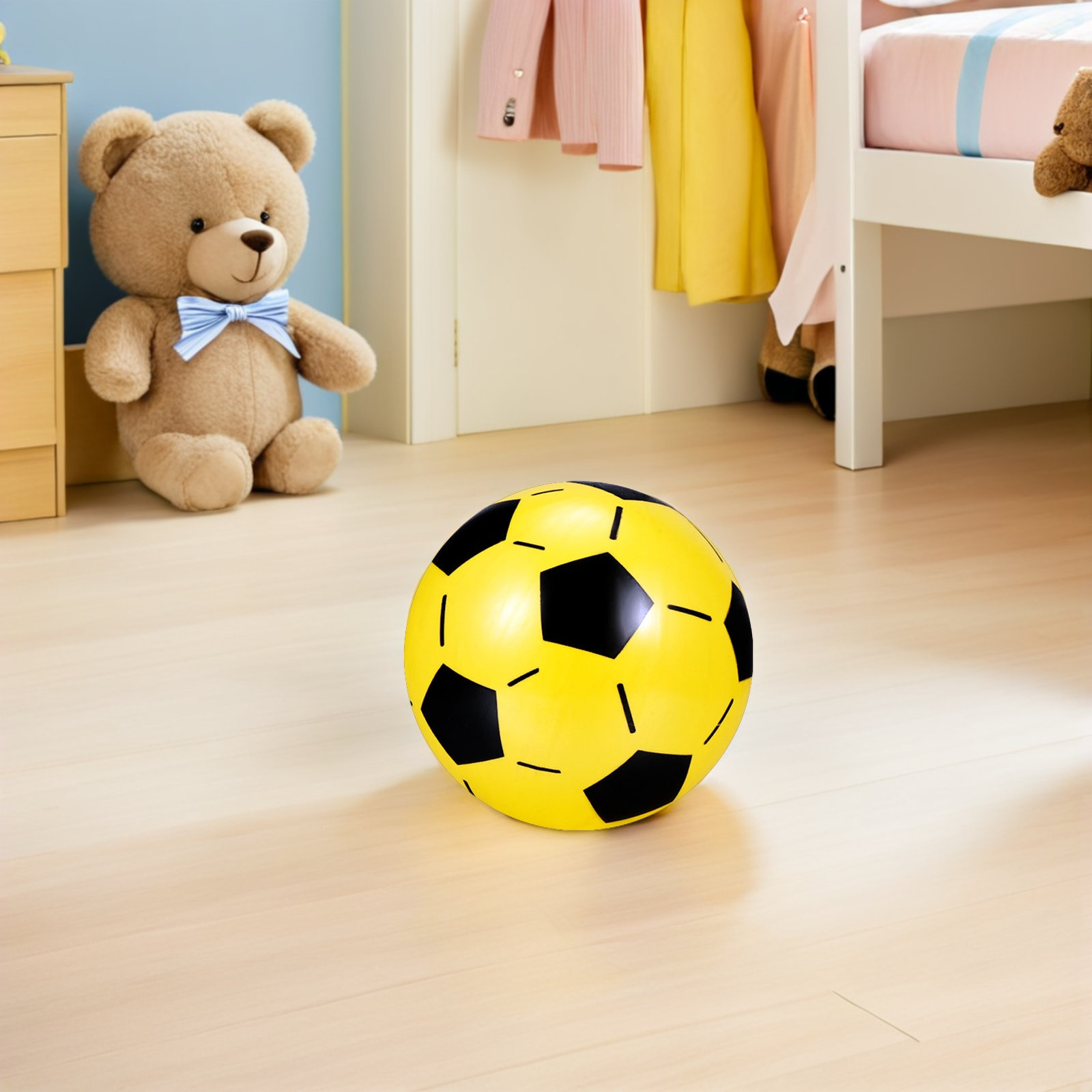 Kids Outdoor Inflatable - 4個入りインフレータブルサッカーボール 子供用カラフルプラスチック製フットボール 室内・屋外遊び用 色彩認知と視覚を刺激