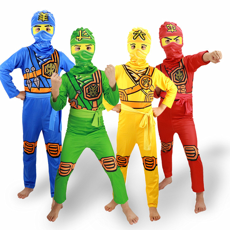 Kids Outdoor Ninja Warrior Course - キッズ忍者コスチューム、デラックスサムライ衣装、ハロウィンドレスアップニンジャゴーコスチューム男の子女の子用、パフォーマンスパート用子供服