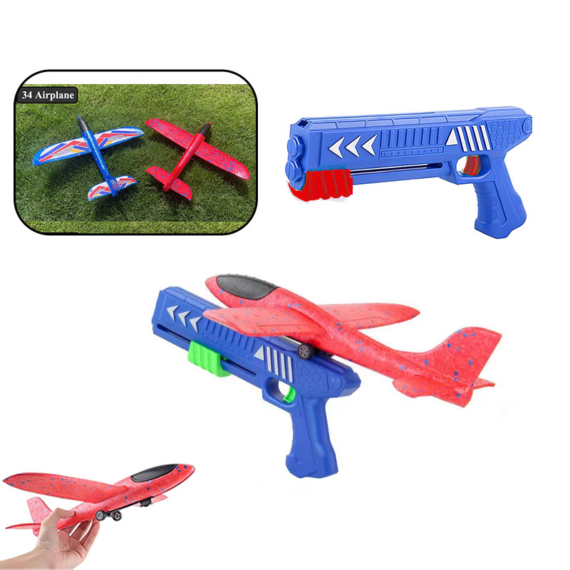 Kids Outdoor Xmas Gifts - HHキッズ 24/34cm フォーム飛行機ランチャー 屋外用おもちゃ 男の子向けスポーツカタパルトゲーム 女の子向け誕生日クリスマスプレゼント