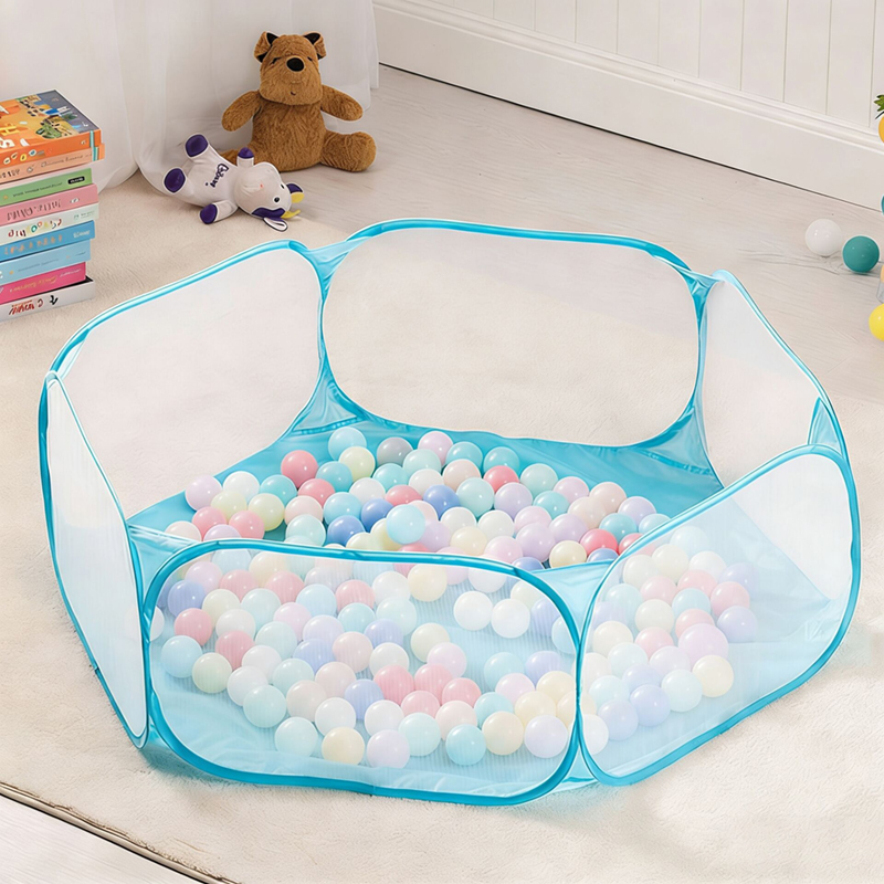 Kids Outdoor Play Table - 1.2Mボールピット、折りたたみ式ポータブルプレイピット、子供、男の子、女の子向けゲームハウス、屋内屋外兼用、六面ネットゲームテント