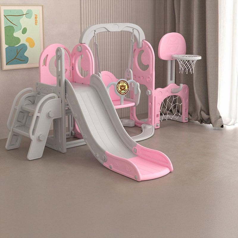 Kids Outdoor Swing Set With Slide - 7 in 1 キッズスライド＆スイングセット 幼児用プレイグラウンド プレイセット