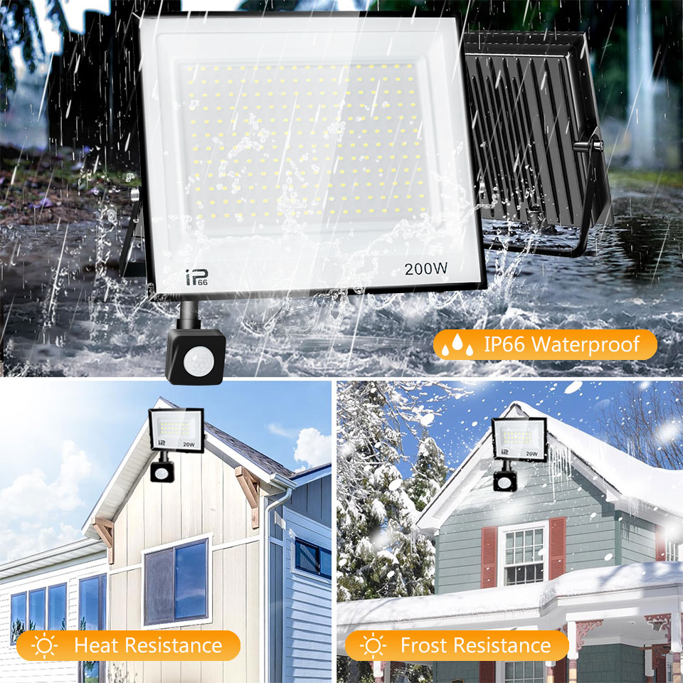 LED PIR モーションセンサー投光器屋外 20 ワット  - Balance Beam Outdoor のレビューと価格