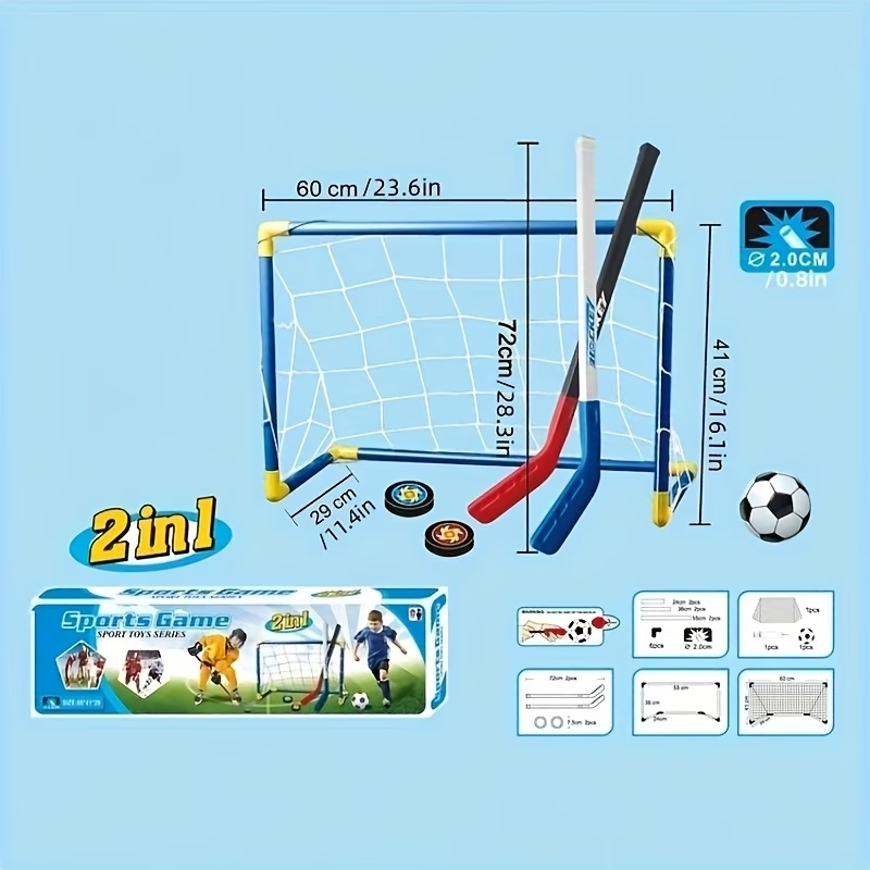 2in1キッズホッケー＆サッカーゴールセット、ミニ屋内外スポ - Kids Outdoor Hockey Sticks のレビューと価格