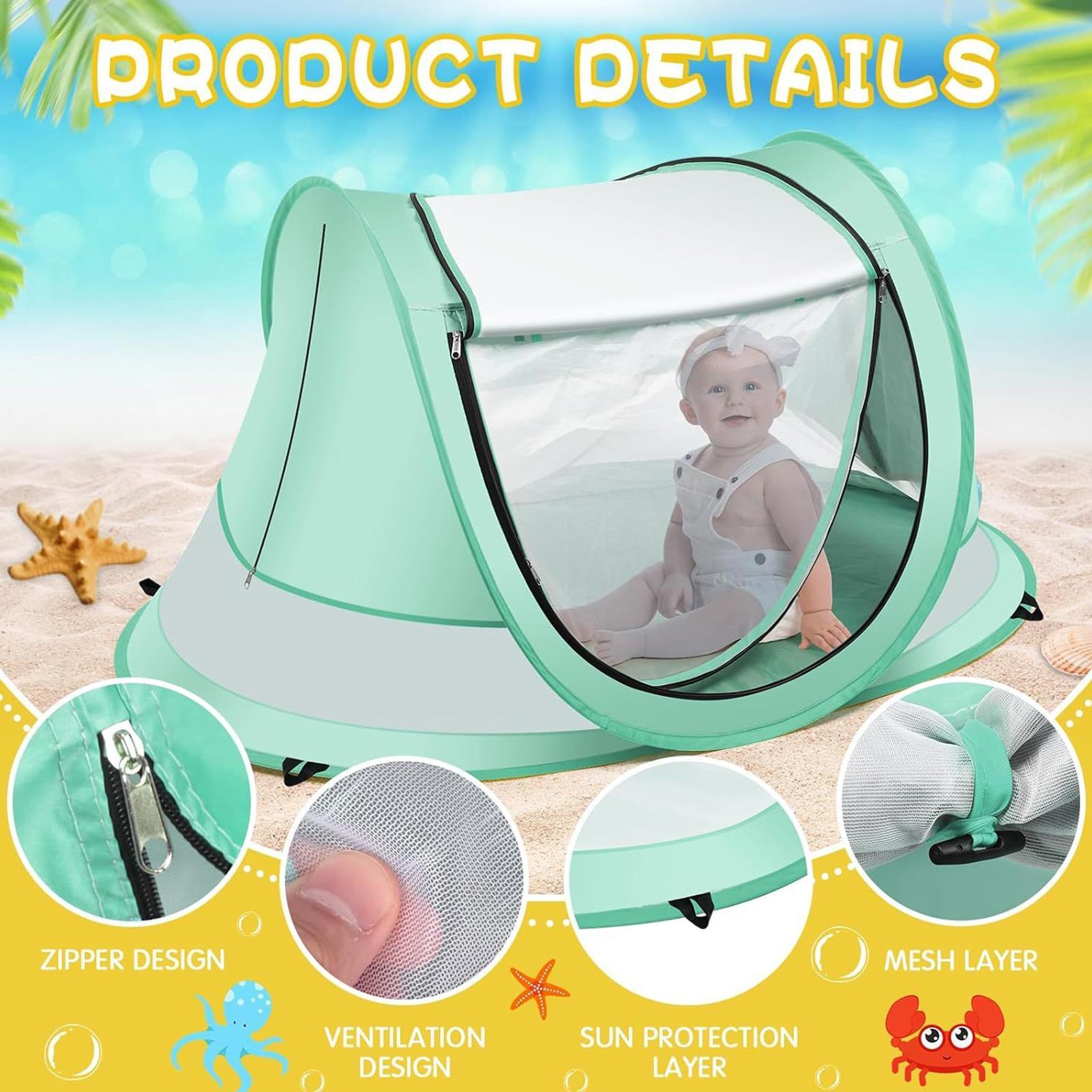 幼児用ビーチテント 屋外ベビーシェード UVカット 折りたた - Kids Outdoor Tent のレビューと価格