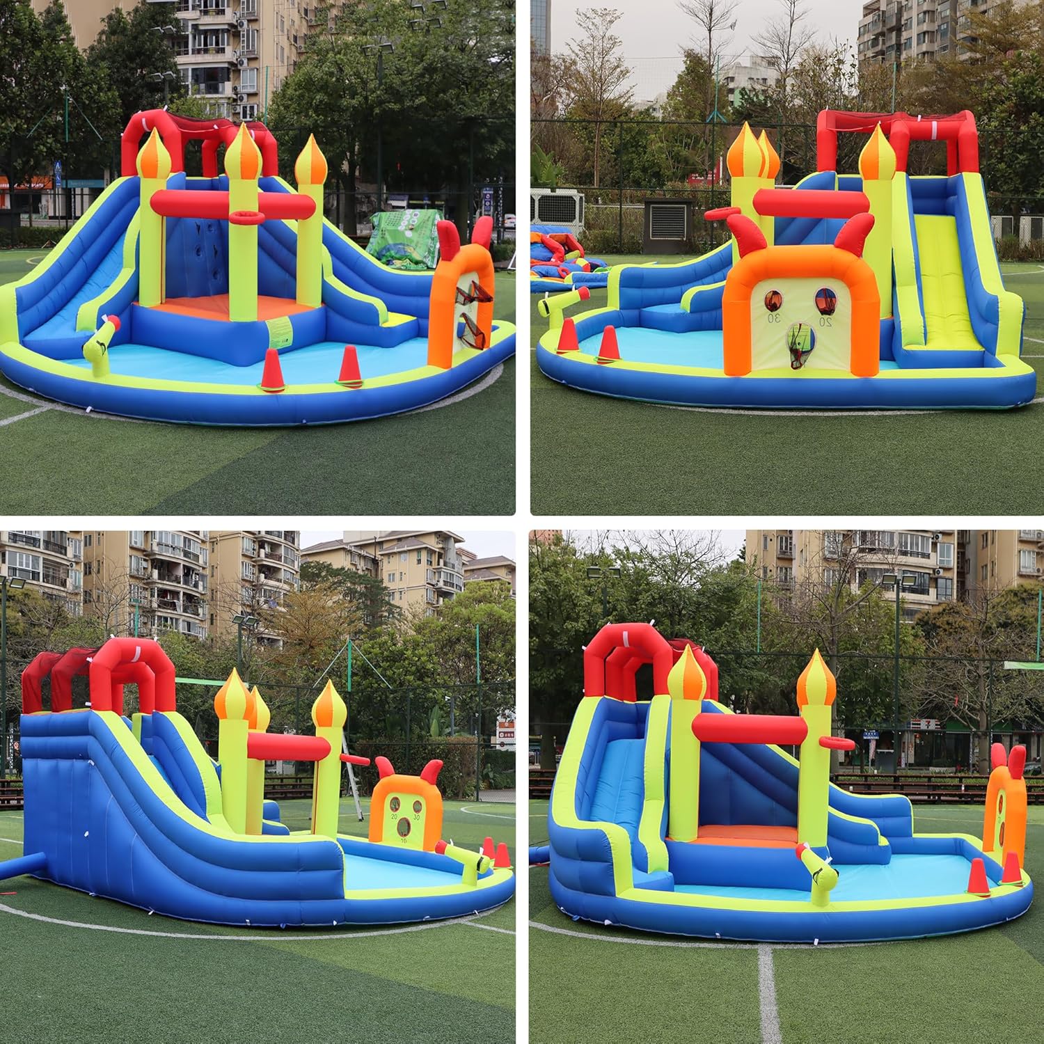 子供用ジャンプキャッスル、長いインフレータブルウォータースラ - Kids Outdoor Inflatable のレビューと価格