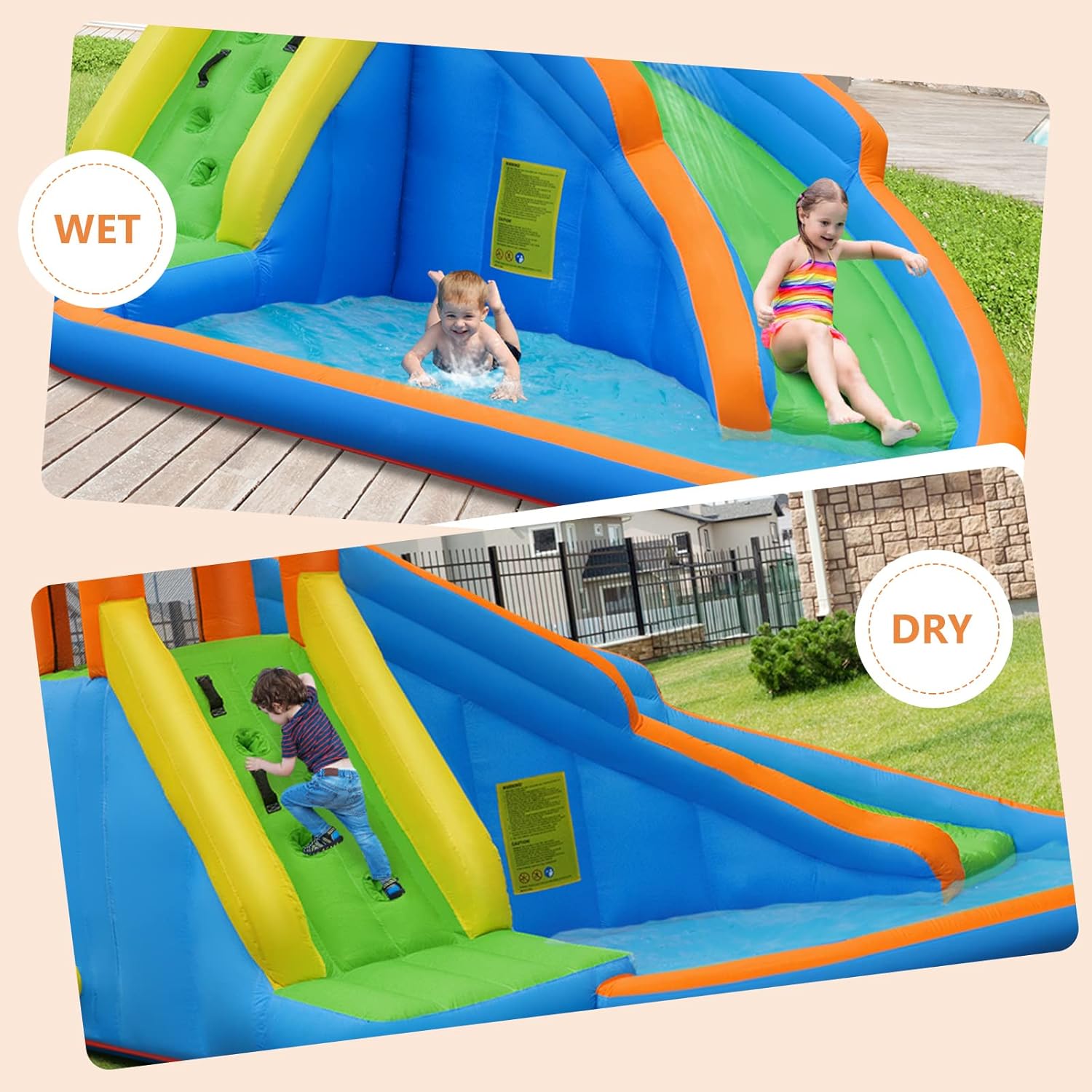 巨大なインフレータブルウォーターパーク、クライミングウォール - Kids Outdoor Inflatable のレビューと価格