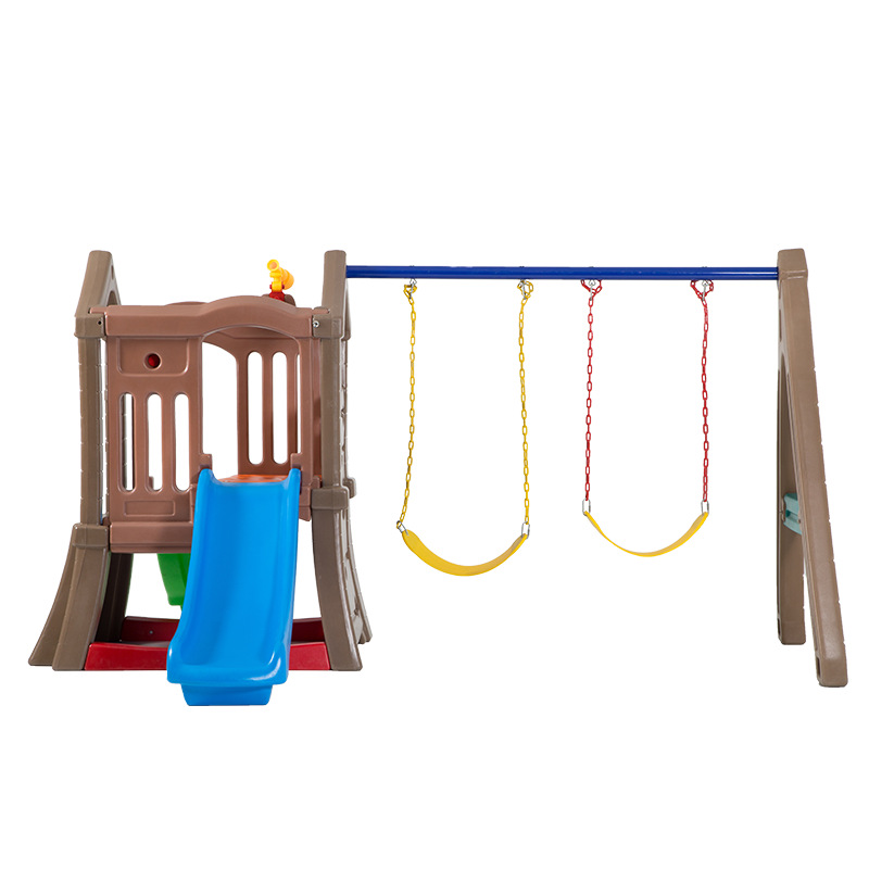 高品質子供用屋内外兼用プラスチック製ダブルスライド遊具、キッ - Kids Outdoor Swing Set With Slide のレビューと価格