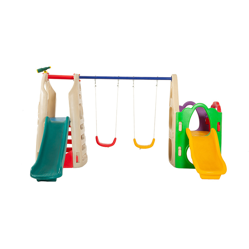 高品質子供用屋内外兼用プラスチック製ダブルスライド遊具、キッ - Kids Outdoor Swing Set With Slide のレビューと価格
