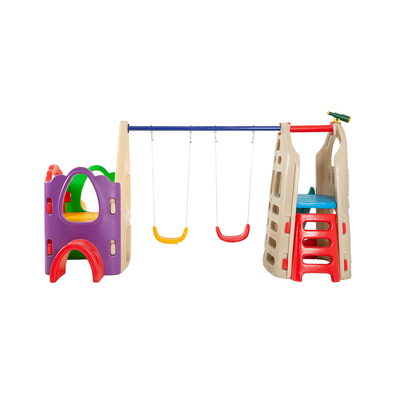 高品質子供用屋内外兼用プラスチック製ダブルスライド遊具、キッ - Kids Outdoor Swing Set With Slide のレビューと価格