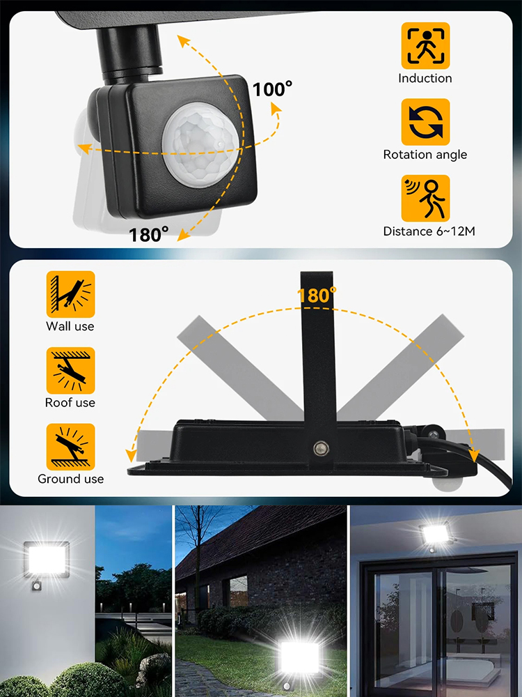 LED 投光器 PIR モーションセンサー屋外ライト 20  - Balance Beam Outdoor のレビューと価格