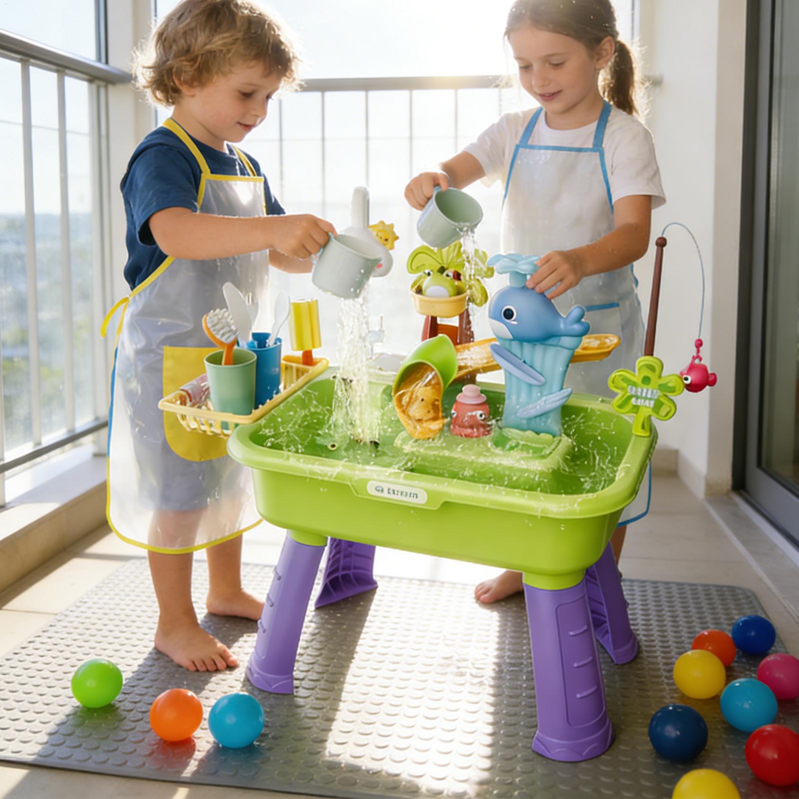 子供用キッチンおもちゃ 電動で楽しい水遊び 取り外し可能なテ - Kids Outdoor Play Table のレビューと価格
