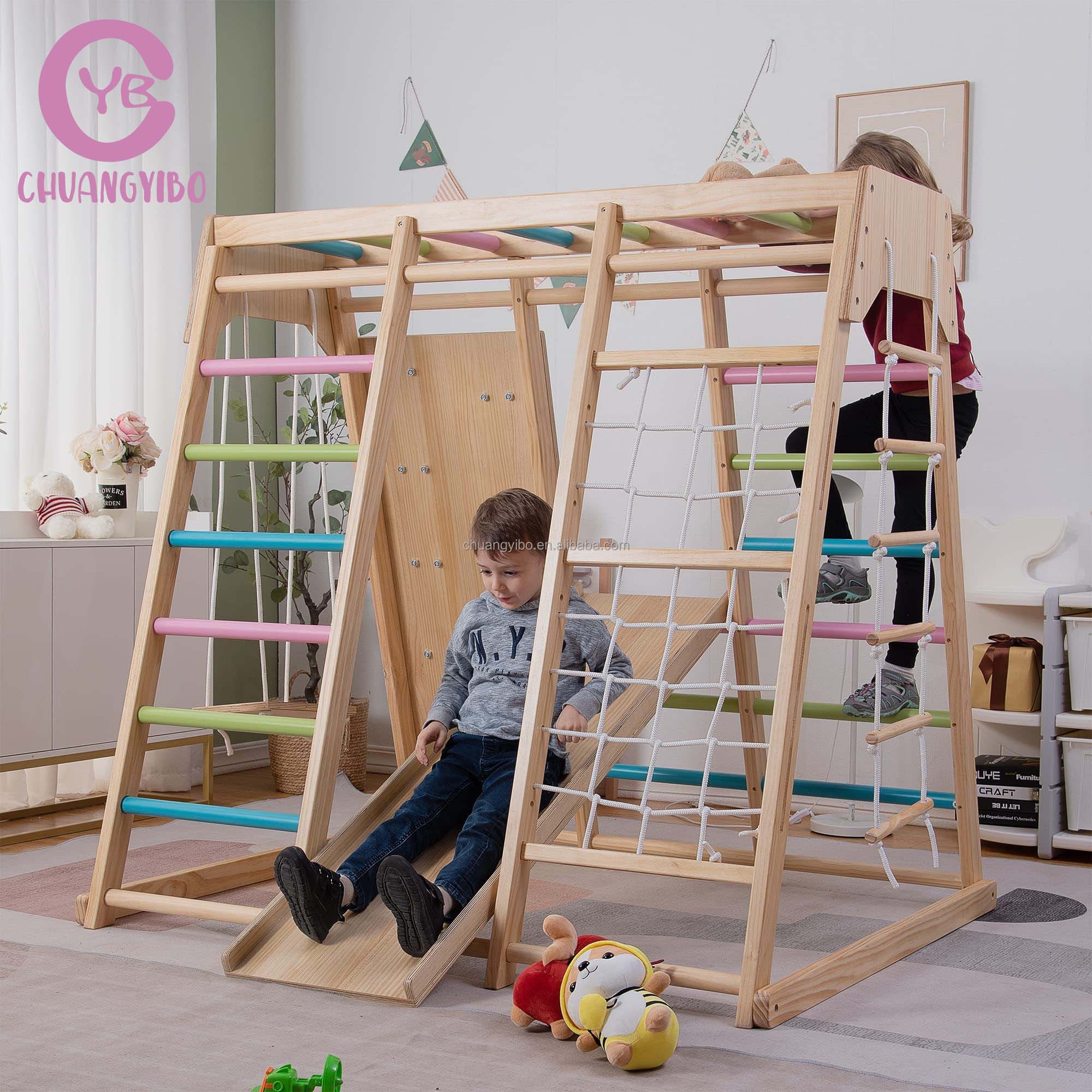 クライミングウォール遊園地製品 木製滑り台とブランコセット  - Kids Outdoor Swing Set With Slide のレビューと価格