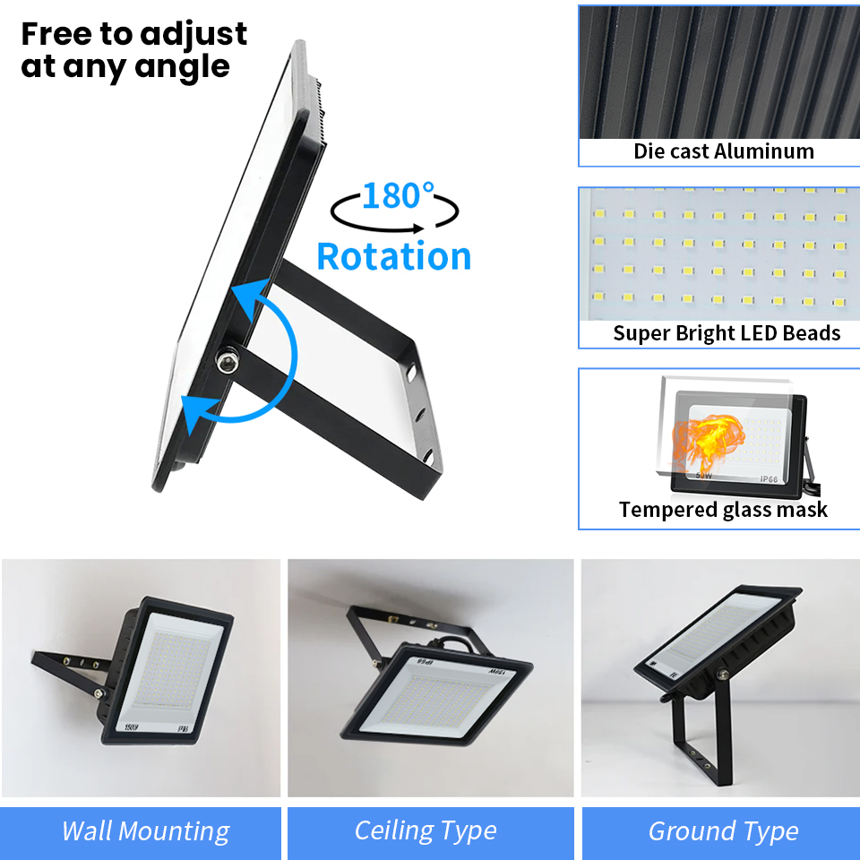 LED 投光器 AC220V 110V 10-300 ワット - Balance Beam Outdoor のレビューと価格