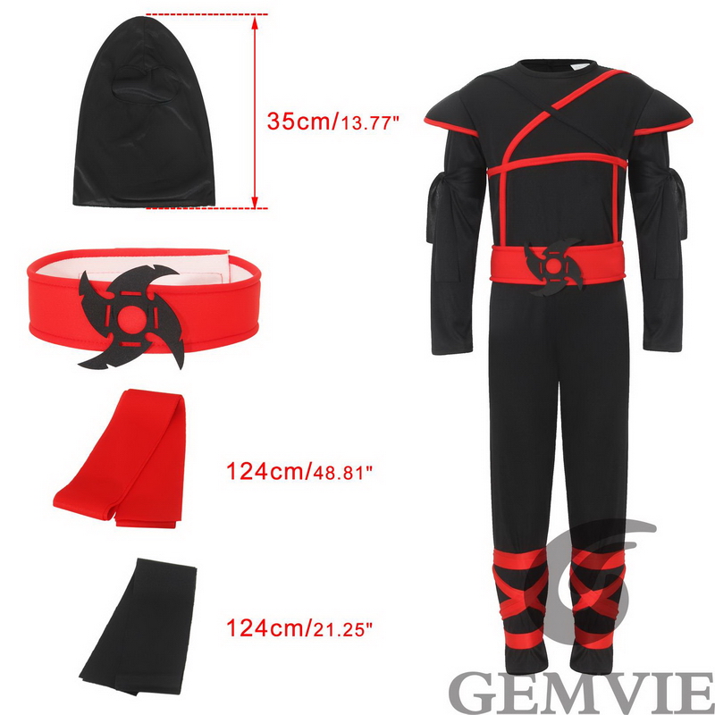 子供のための忍者コスプレ衣装,男の子と女の子のためのハロウィ - Kids Outdoor Ninja Warrior Course のレビューと価格