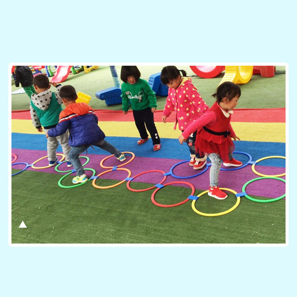 10個入り屋外リングトスセット カラフル 28cm 子供用  - Kids Outdoor Games のレビューと価格