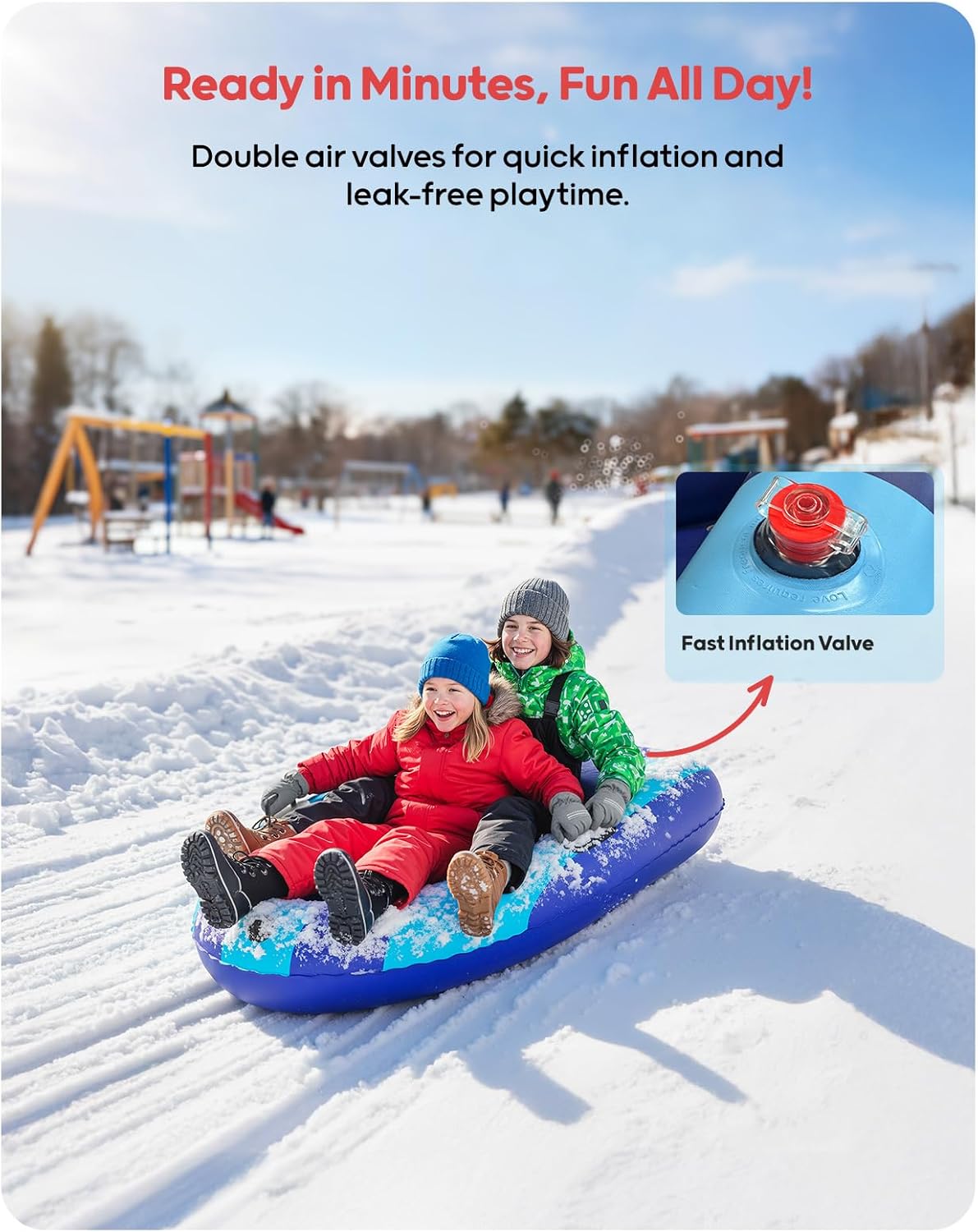 QPAU インフレータブル PVC スノースレッド 子供と大 - Kids Outdoor Inflatable のレビューと価格