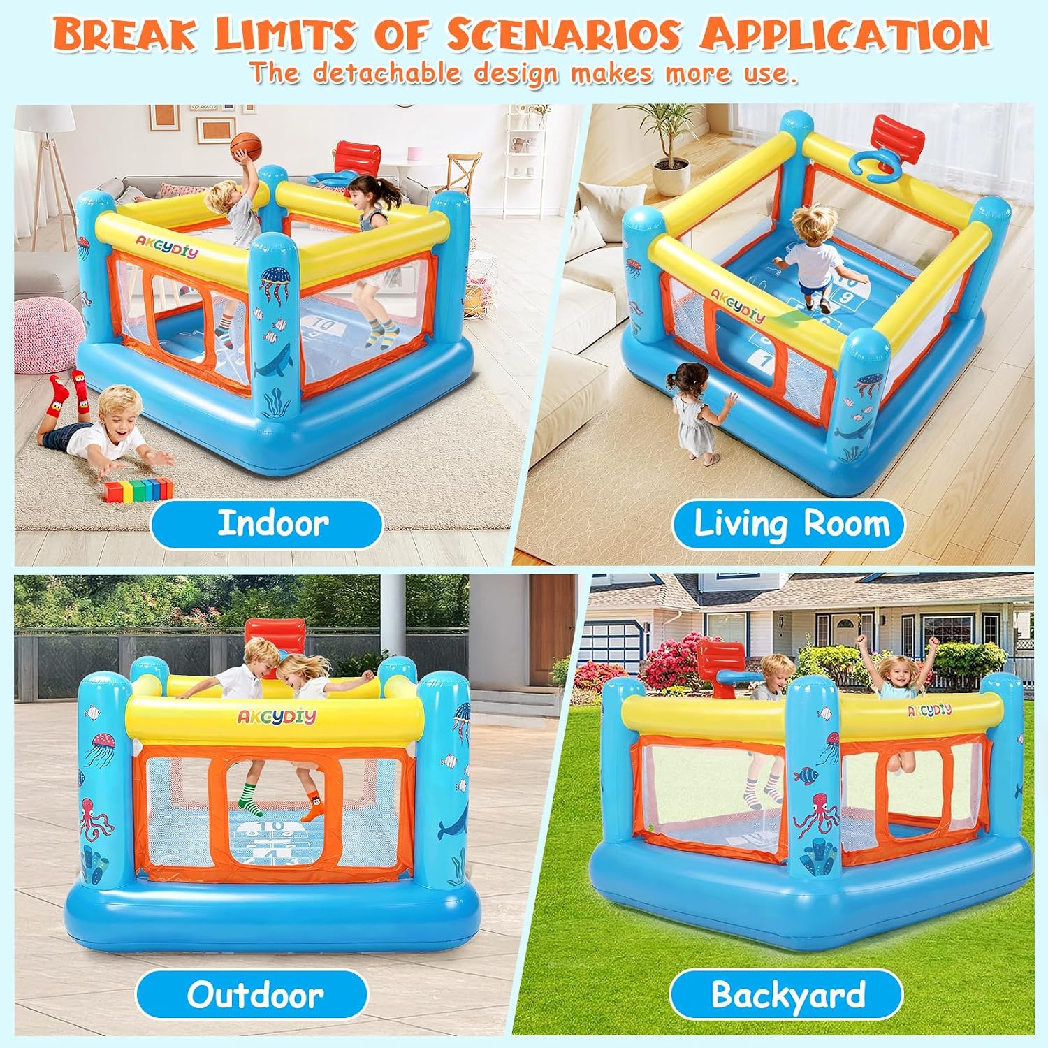 バウンスハウス、子供用PVC製インフレータブルバウンスハウス - Kids Outdoor Inflatable のレビューと価格