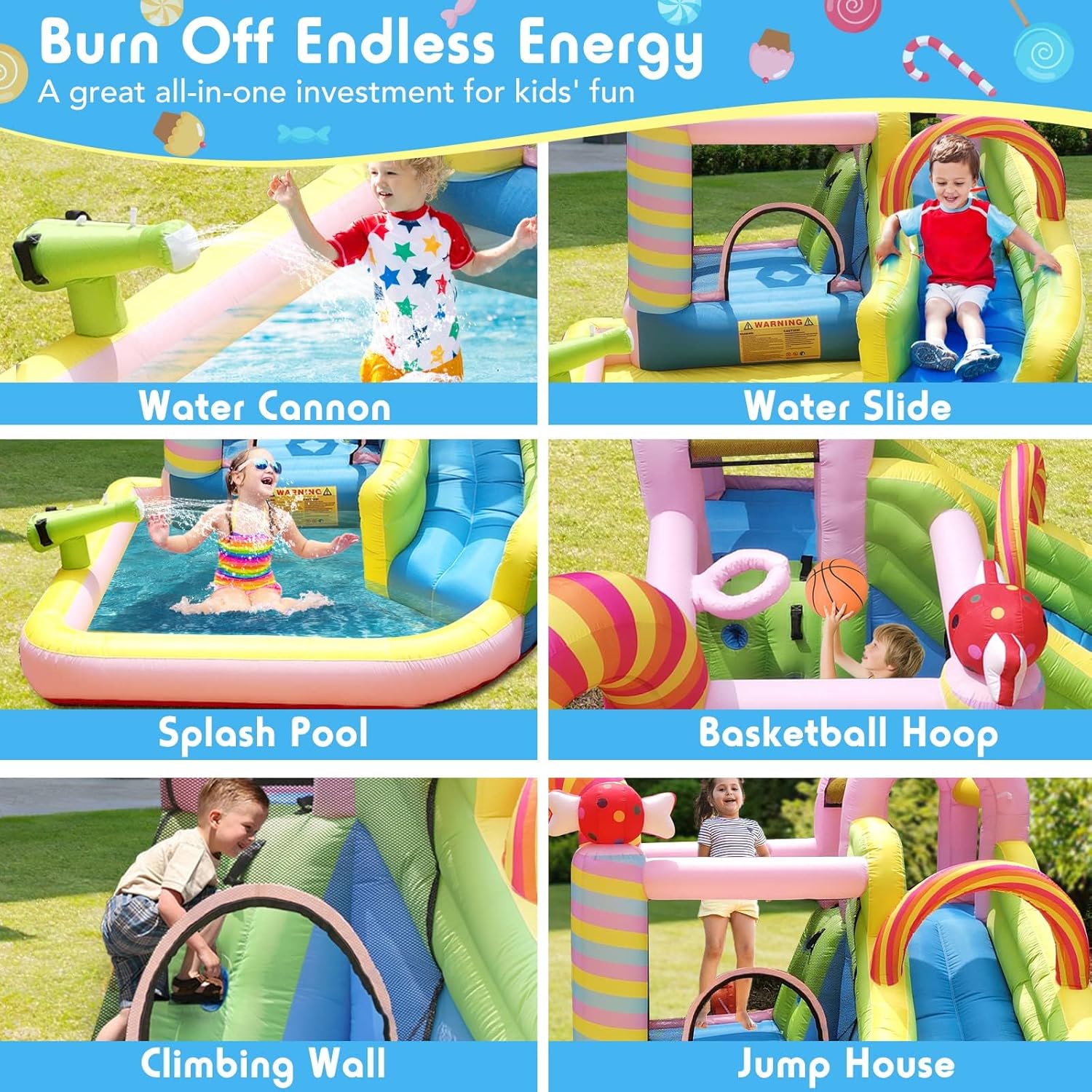 子供用インフレータブルウォータースライドバウンスハウス、6i - Kids Outdoor Inflatable のレビューと価格