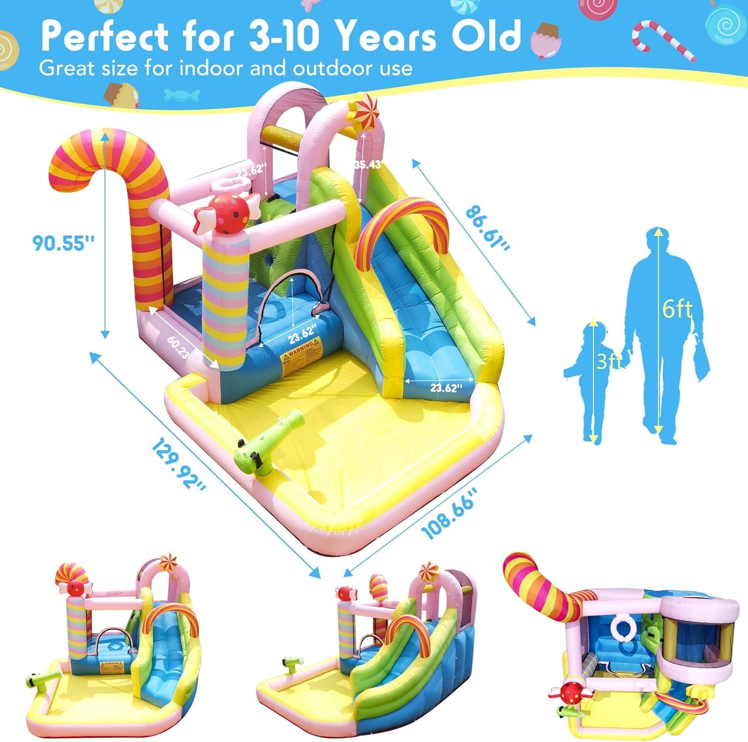 子供用インフレータブルウォータースライドバウンスハウス、6i - Kids Outdoor Inflatable のレビューと価格