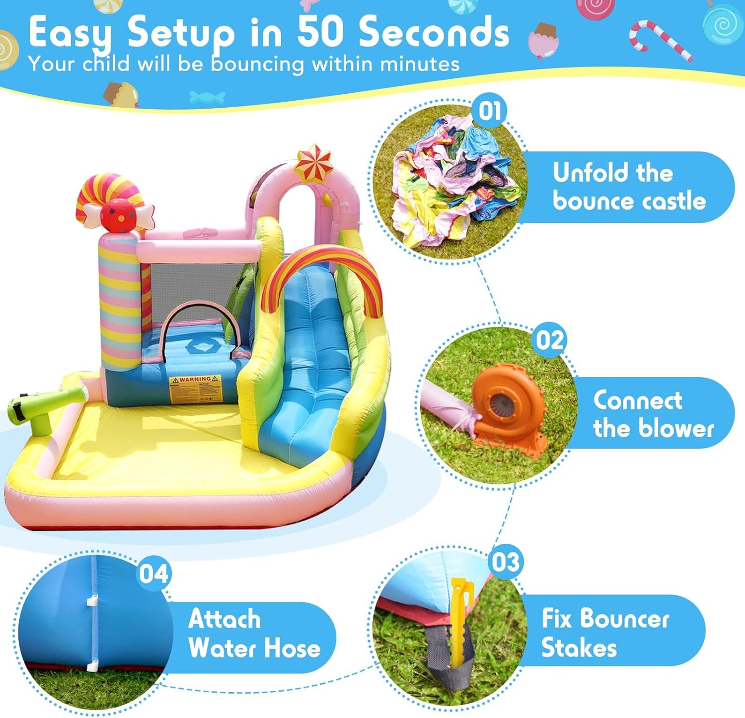 子供用インフレータブルウォータースライドバウンスハウス、6i - Kids Outdoor Inflatable のレビューと価格