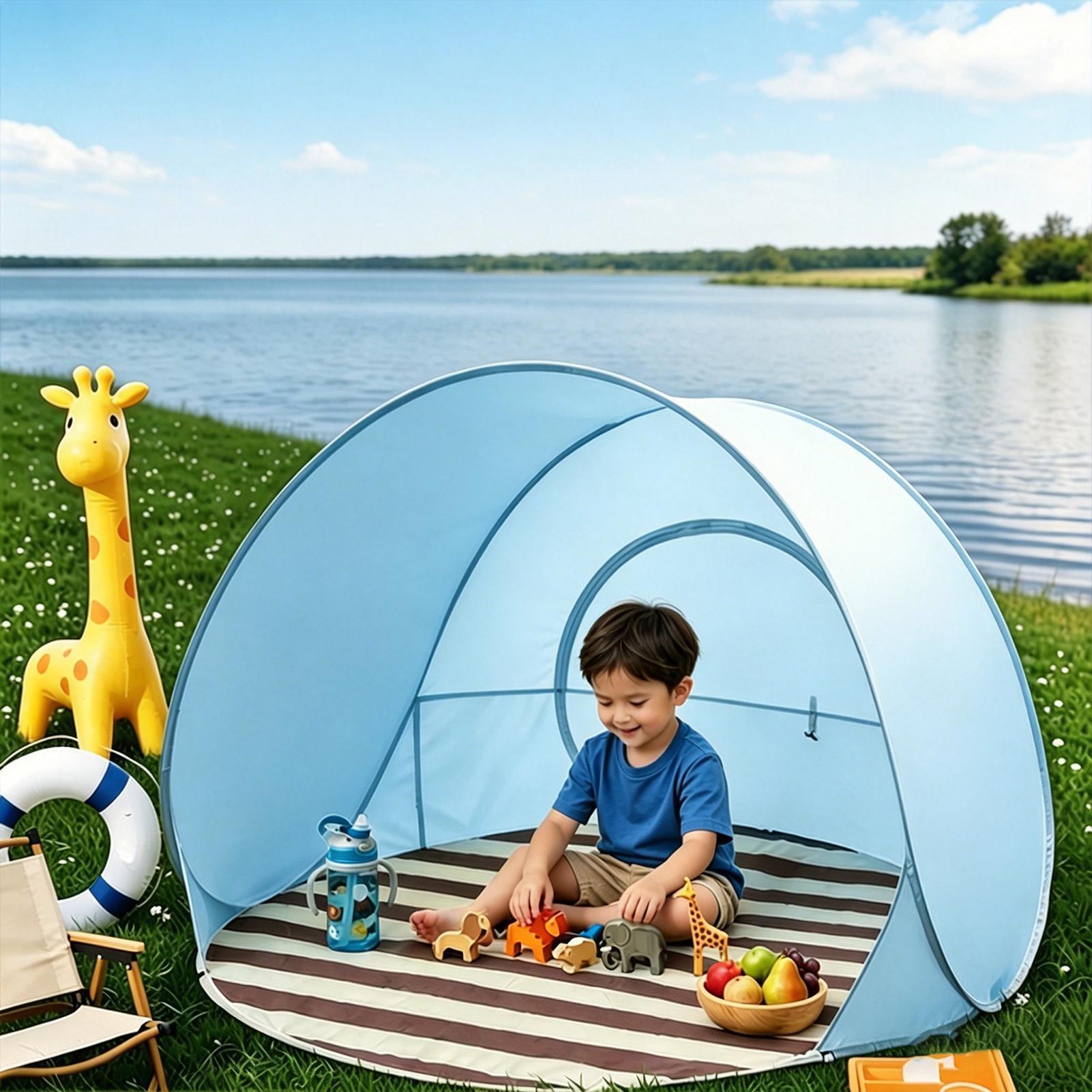 屋外ポータブルキャンプワンクリックオープンテント大空間日よけ - Kids Outdoor Tent のレビューと価格