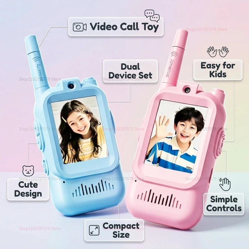 新しいキッズビデオトランシーバー 2 パック充電式インターホ - Kids Outdoor Clubhouse のレビューと価格