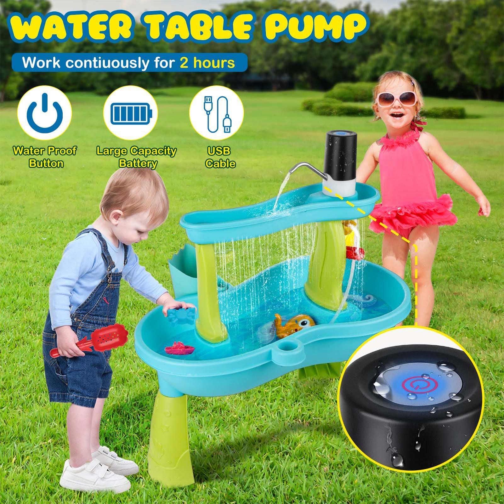 小型コードレス充電式ウォーターテーブルポンプ、電池式屋外玩具 - Kids Outdoor Play Table のレビューと価格