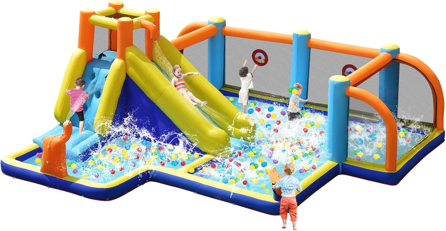 巨大なインフレータブルウォータースライドバウンスハウス（サッ - Kids Outdoor Inflatable のレビューと価格
