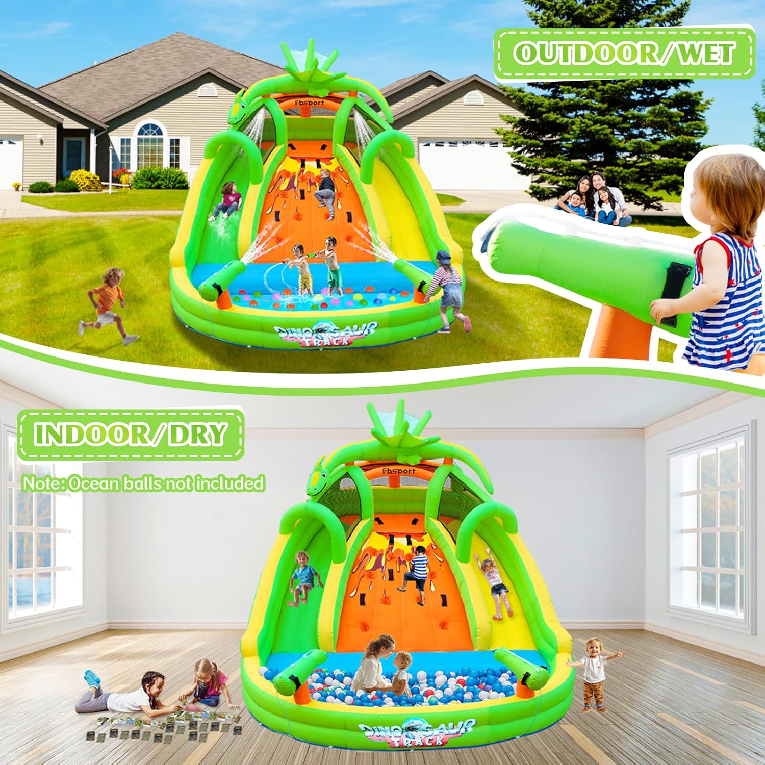 子供用インフレータブルバウンスハウス（滑り台、クライミングウ - Kids Outdoor Inflatable のレビューと価格