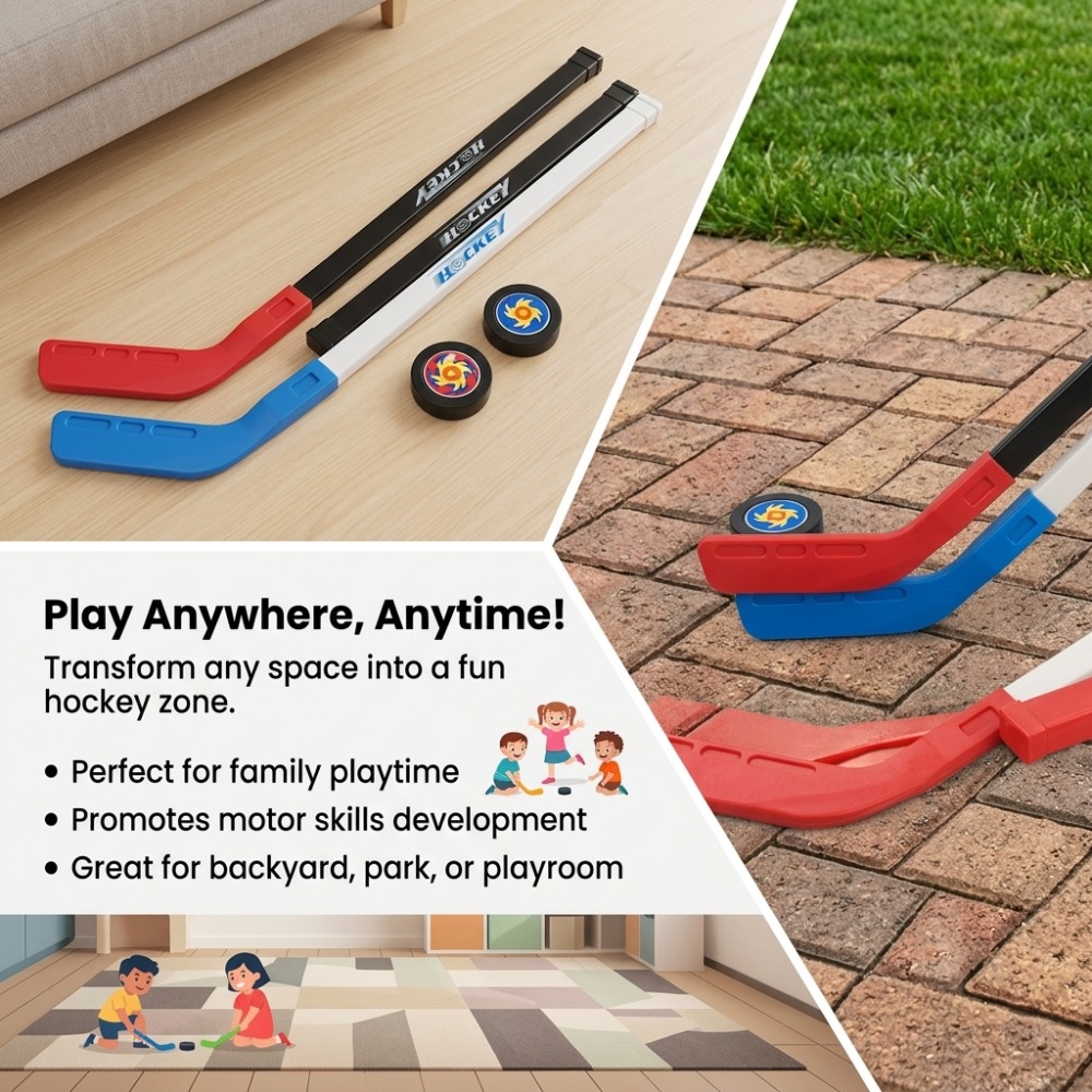 子供用おもちゃのホッケーポールゲーム、アイスホッケー、72C - Kids Outdoor Hockey Sticks のレビューと価格