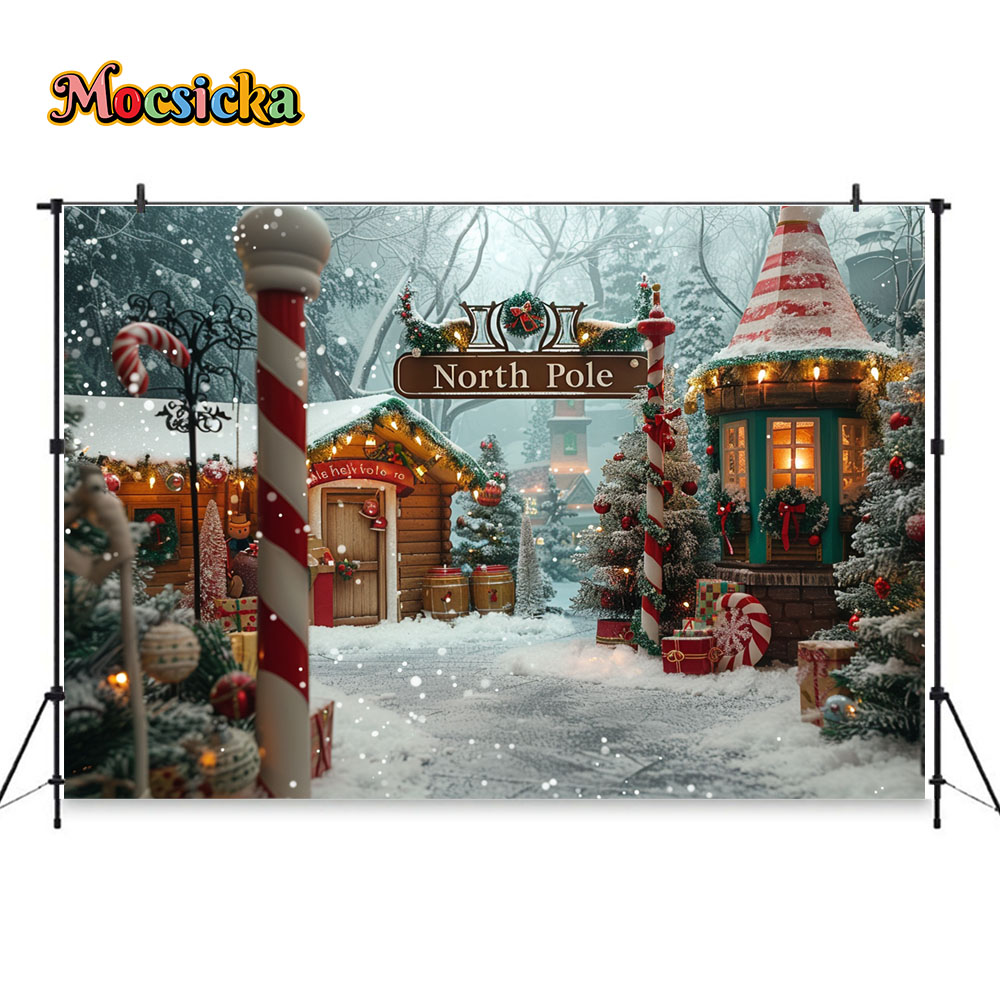 子供のクリスマス写真の背景,ポール,キャンディーケインの町, - Kids Outdoor Xmas Gifts のレビューと価格