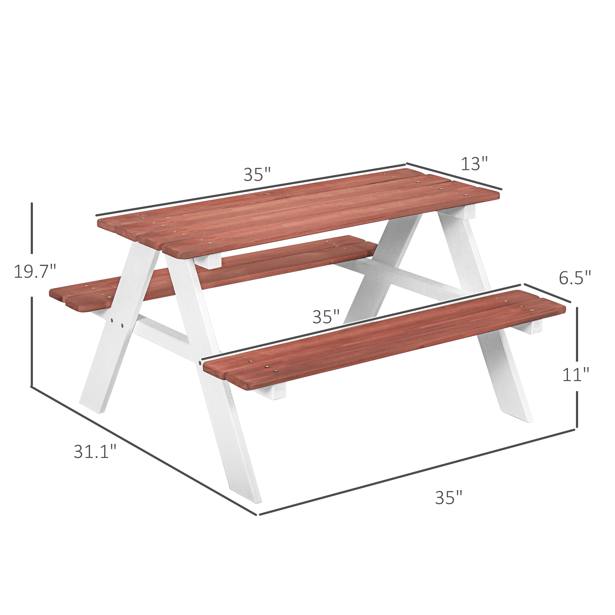 子供用ピクニックテーブルセット、木製テーブル＆ベンチセット、 - Kids Outdoor Bench Table のレビューと価格