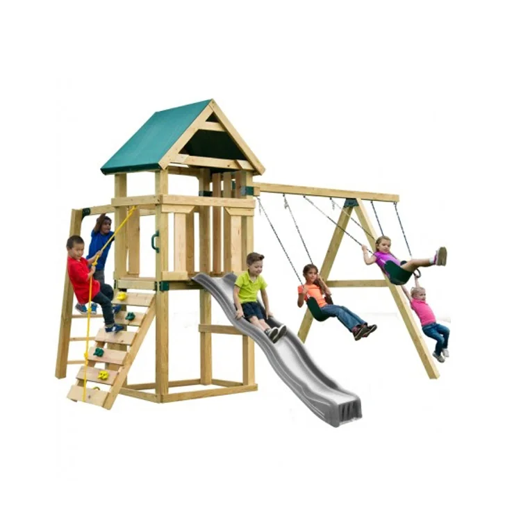 2026年製 屋外木製小型遊具セット スライドとブランコ付き - Kids Outdoor Swing Set With Slide のレビューと価格