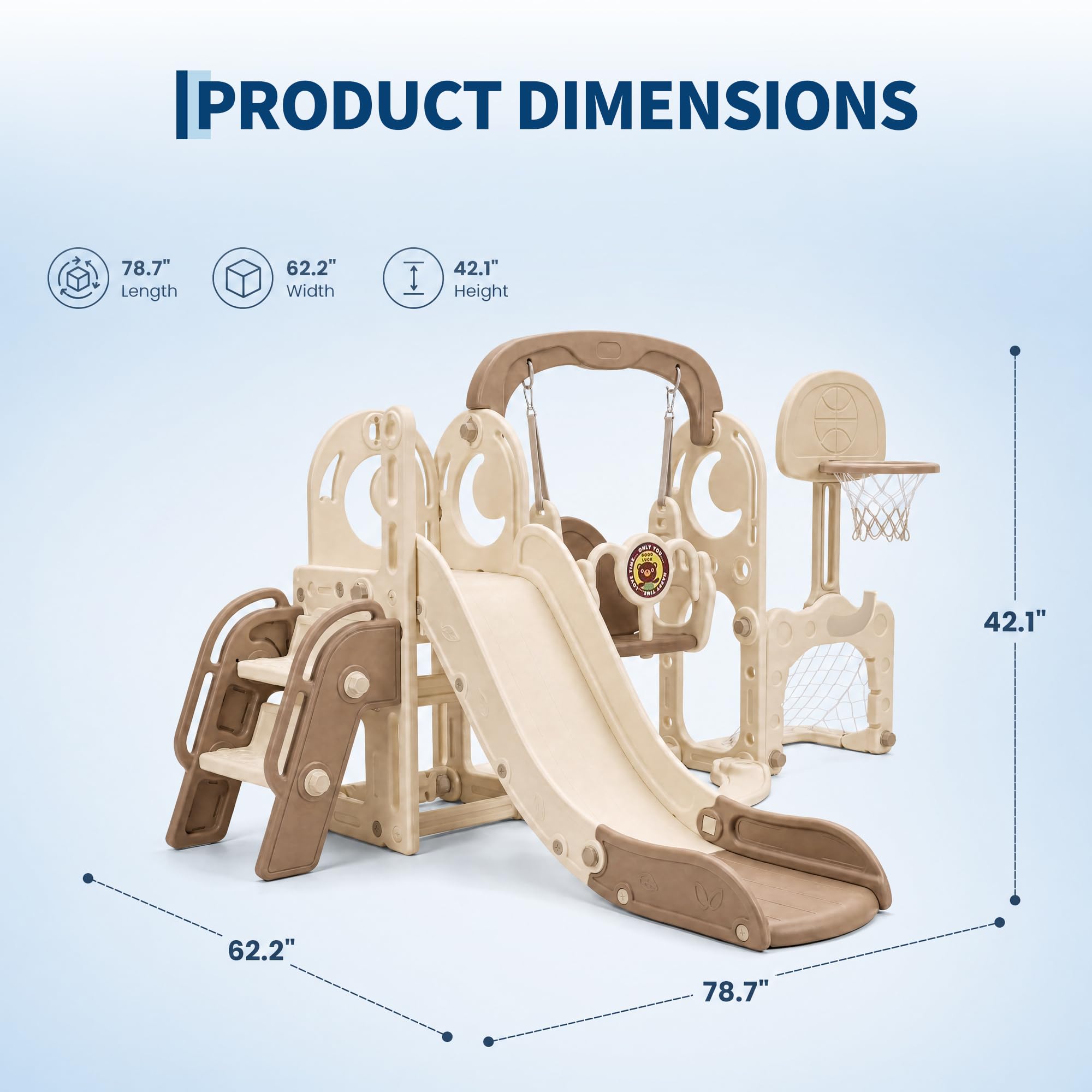 7 in 1 キッズスライド＆スイングセット 幼児用プレイグ - Kids Outdoor Swing Set With Slide のレビューと価格