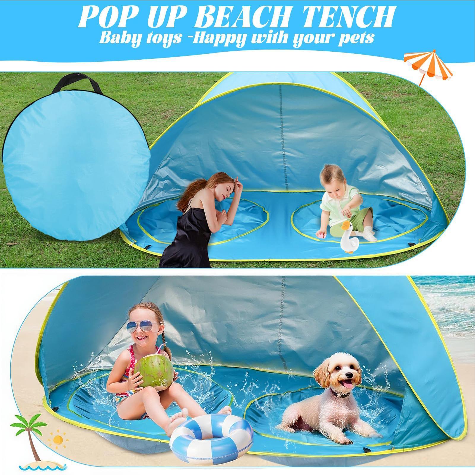 子供用ビーチテント プール付き UVカット 日よけビーチテン - Kids Outdoor Tent のレビューと価格