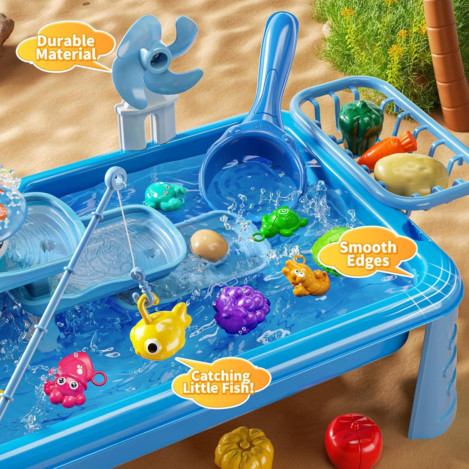 子供用ウォーターテーブル遊び場シンクおもちゃ、流水付き屋外キ - Kids Outdoor Play Table のレビューと価格