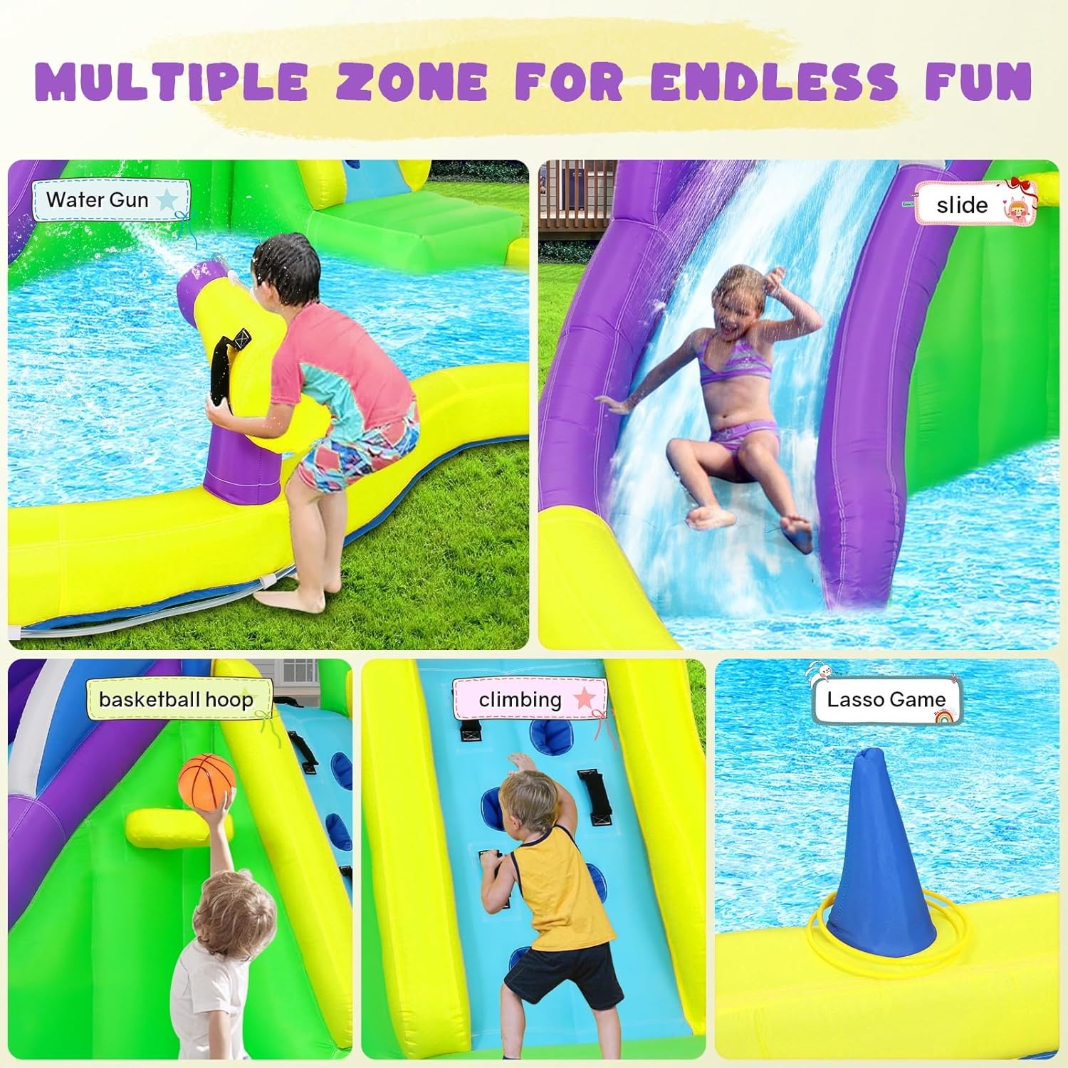 13x14フィートのインフレータブルバウンスハウス（ウォータ - Kids Outdoor Inflatable のレビューと価格