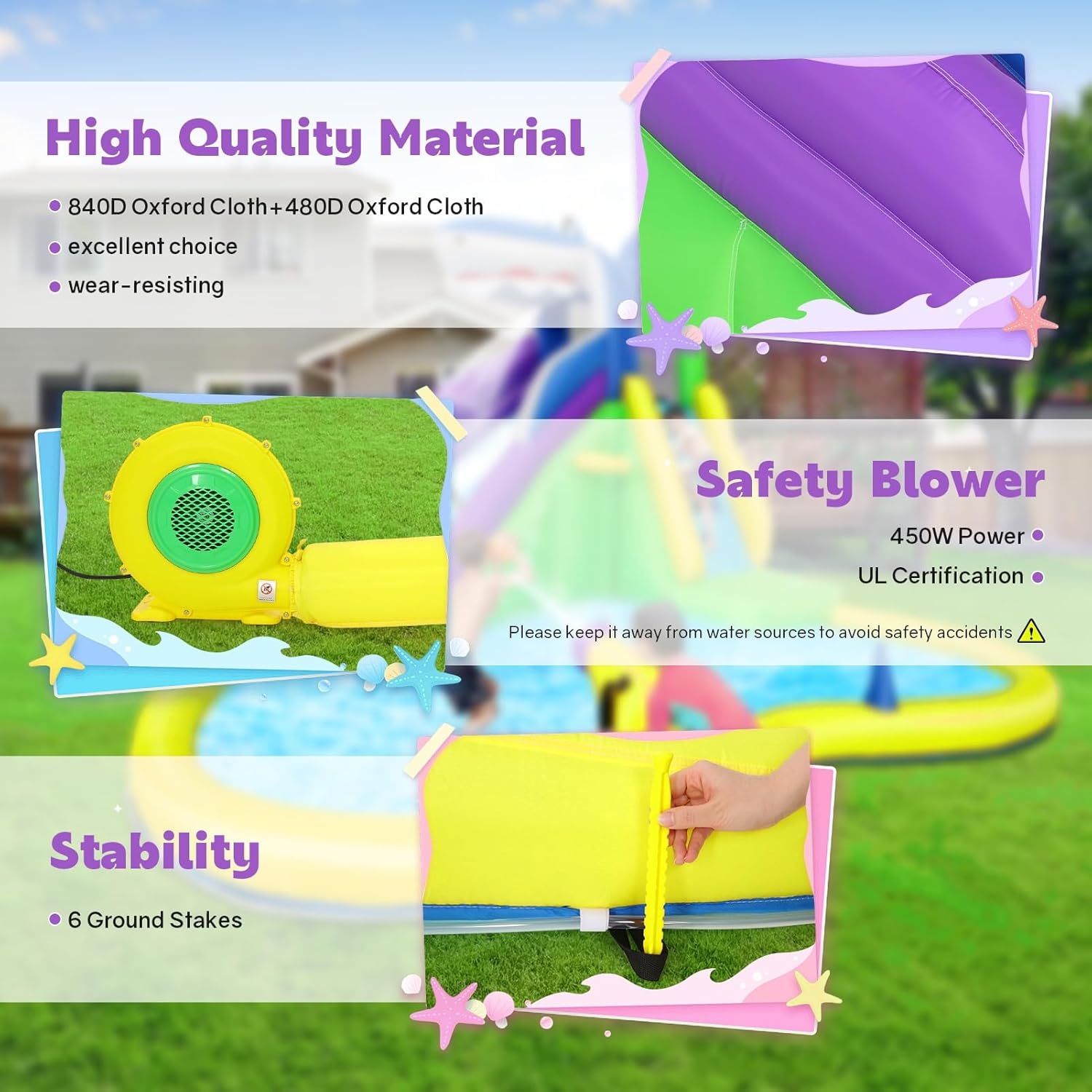 13x14フィートのインフレータブルバウンスハウス（ウォータ - Kids Outdoor Inflatable のレビューと価格