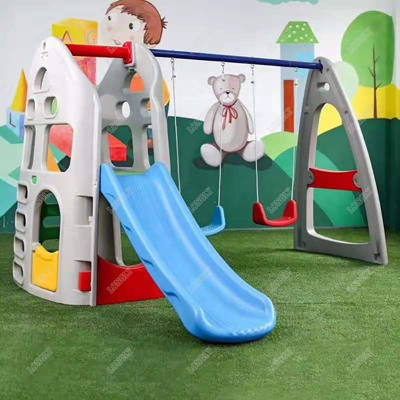 裏庭用プラスチック製滑り台とブランコセット、子供用屋外遊具、 - Kids Outdoor Swing Set With Slide のレビューと価格