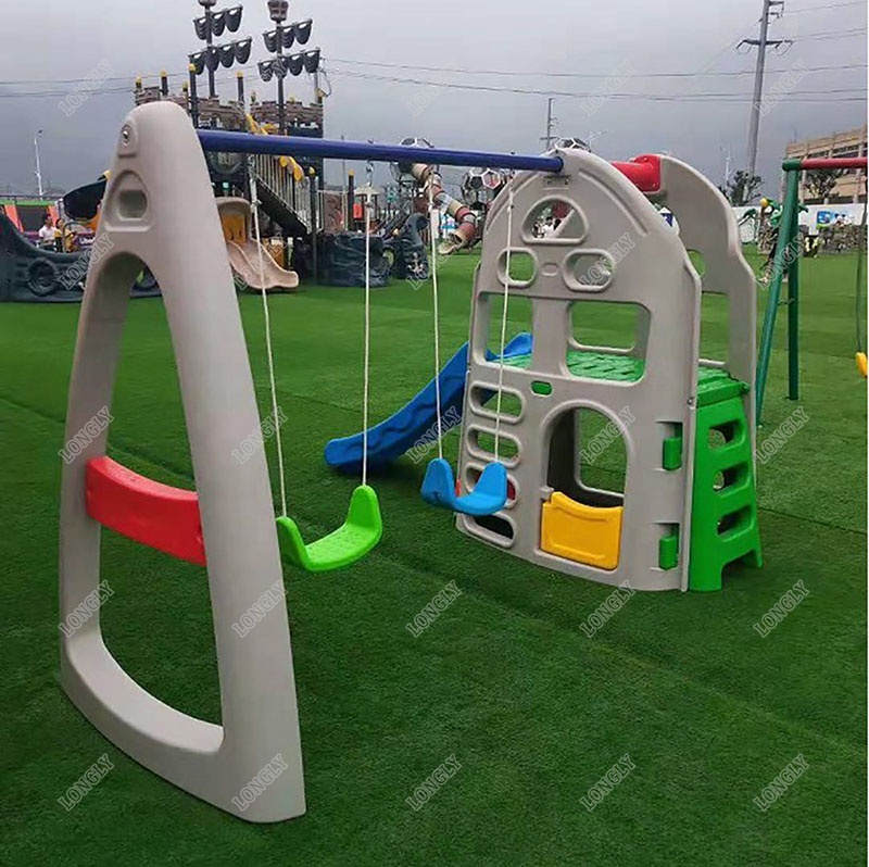 裏庭用プラスチック製滑り台とブランコセット、子供用屋外遊具、 - Kids Outdoor Swing Set With Slide のレビューと価格