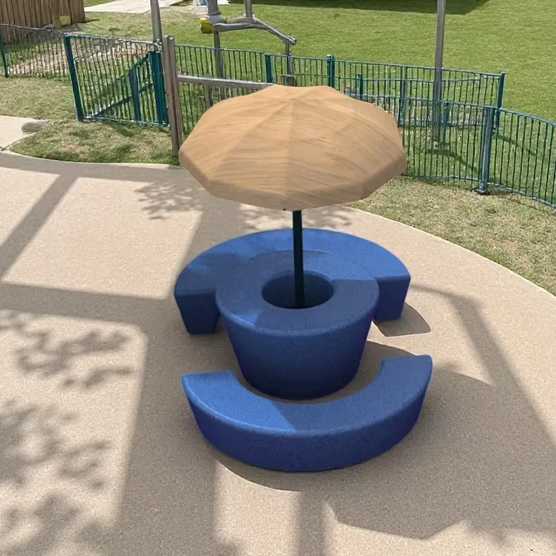 モダンな屋外用丸テーブルと椅子セット、防水傘、耐久性のある木 - Kids Outdoor Bench Table のレビューと価格