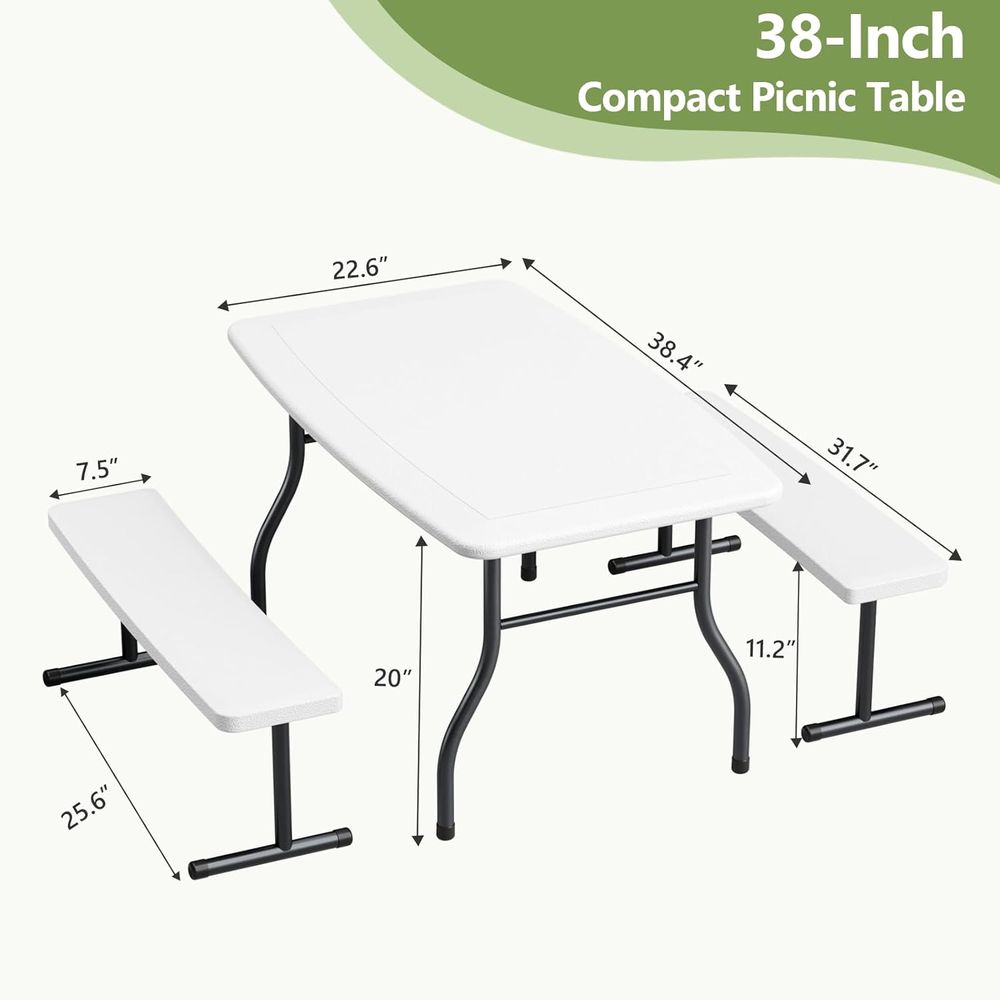 子供用ピクニックテーブルとベンチ、38インチ屋外幼児用テーブ - Kids Outdoor Bench Table のレビューと価格