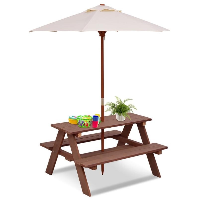 屋外用4人掛け子供用ピクニックテーブルベンチセット（取り外し - Kids Outdoor Bench Table のレビューと価格