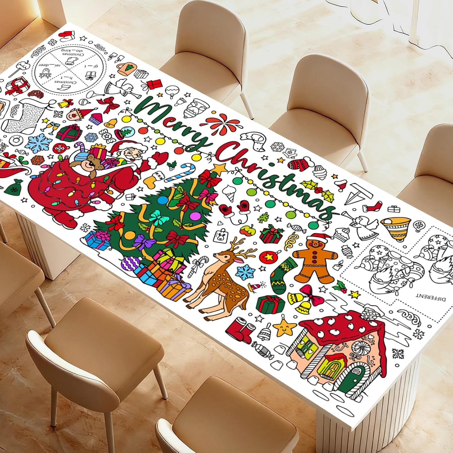クリスマス巨大塗り絵ポスター テーブルクロス 子供用塗り絵テ - Kids Outdoor Xmas Gifts のレビューと価格